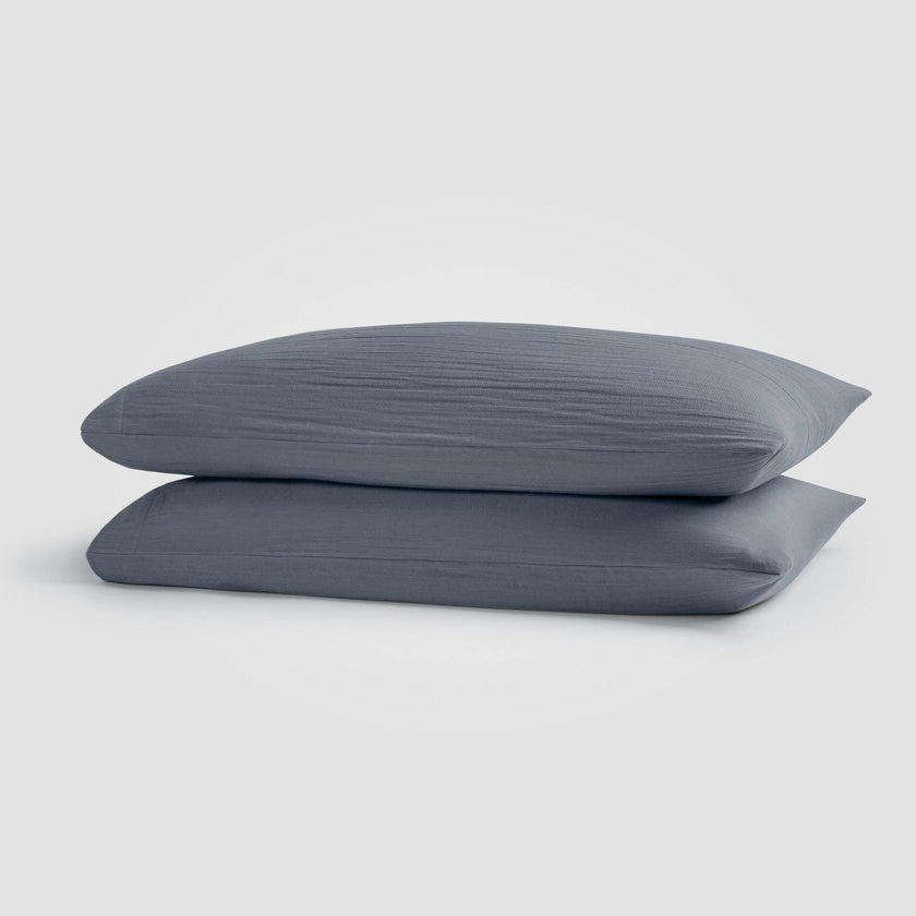 Oasis Crinkled Comfort 4-Piece Sheet Set (Midnight Tide)