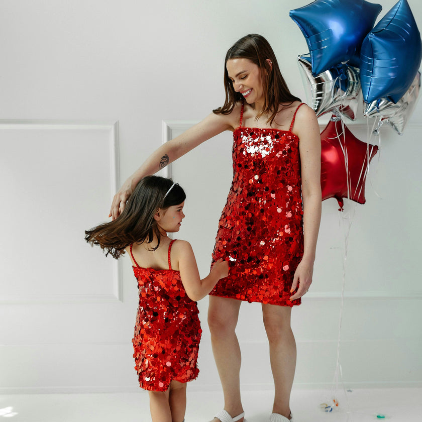 Paillette Ruby Party Dress