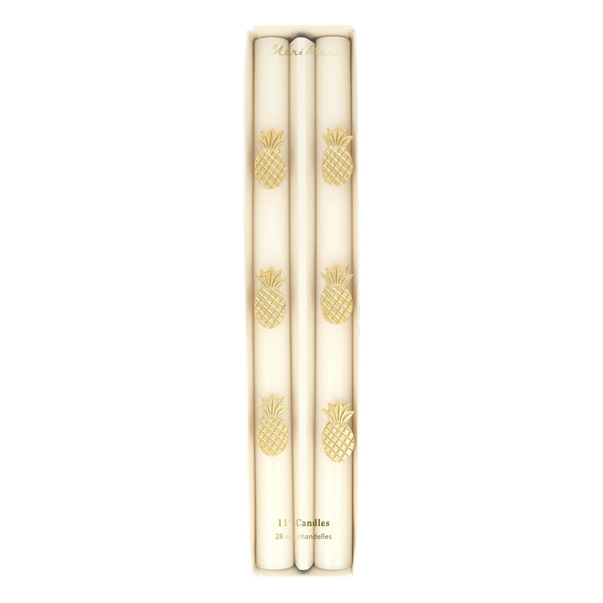 Gold Pineapple Table Candles