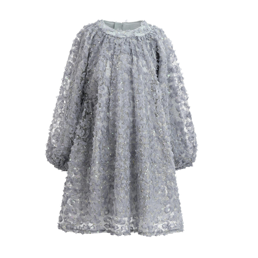 Light Blue Sheer Floral Dress