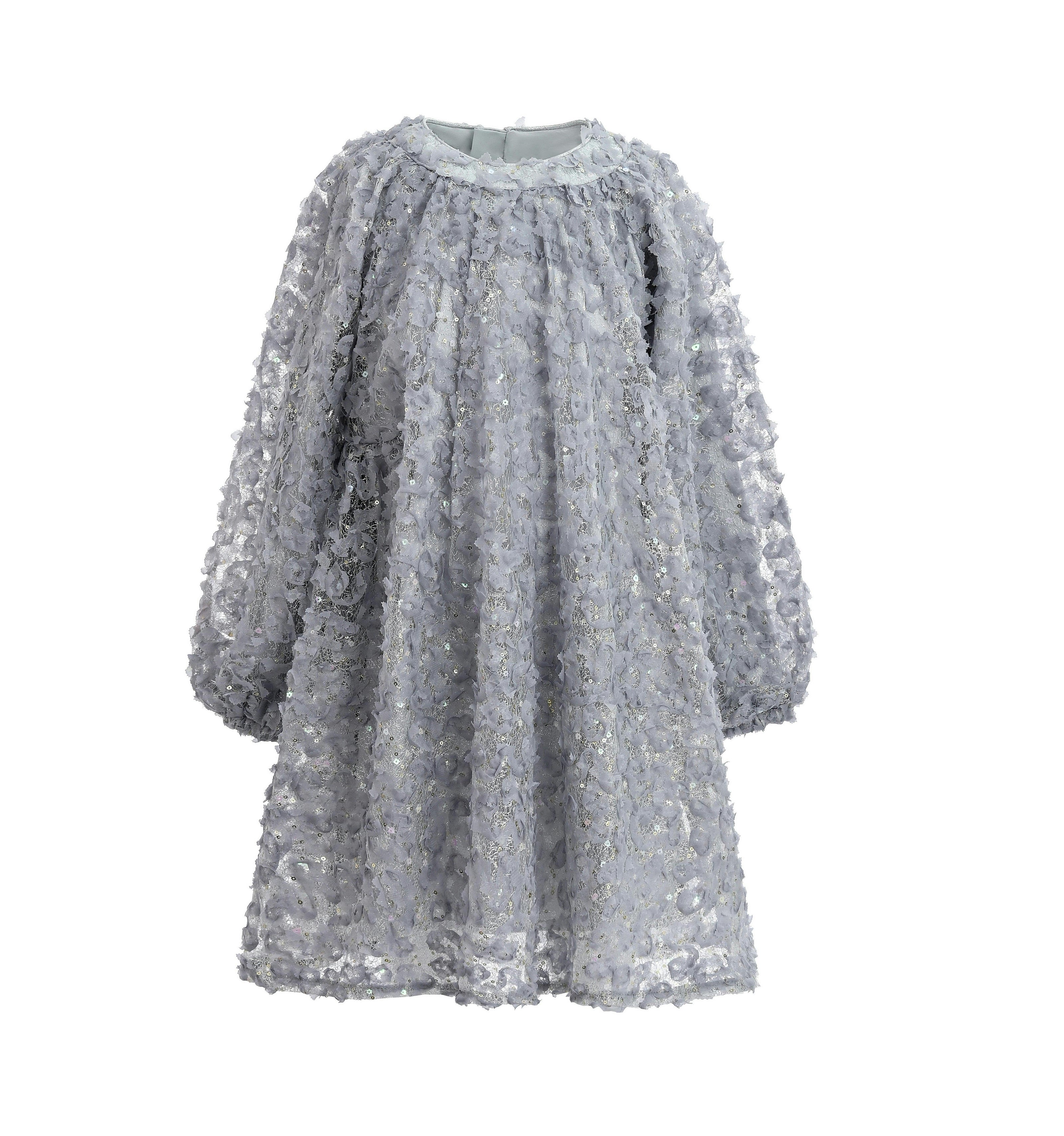 Light Blue Sheer Floral Dress