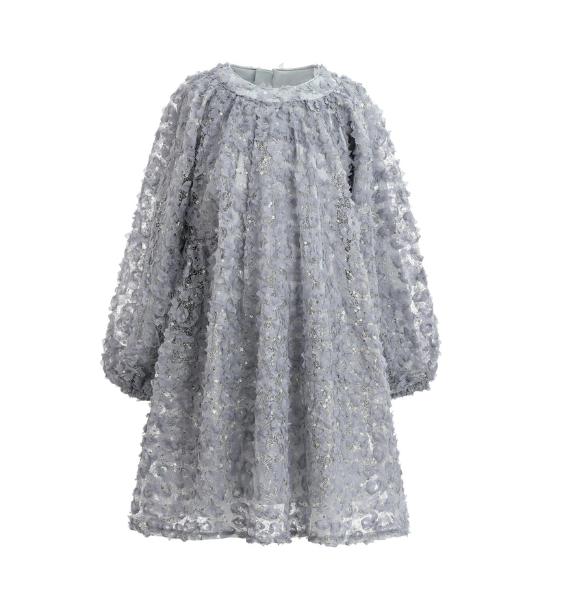 Light Blue Sheer Floral Dress