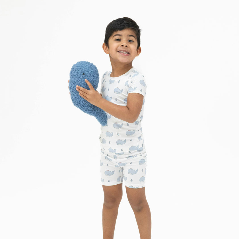 Bubbly Sailor Whales Blue - Loungewear Short Set