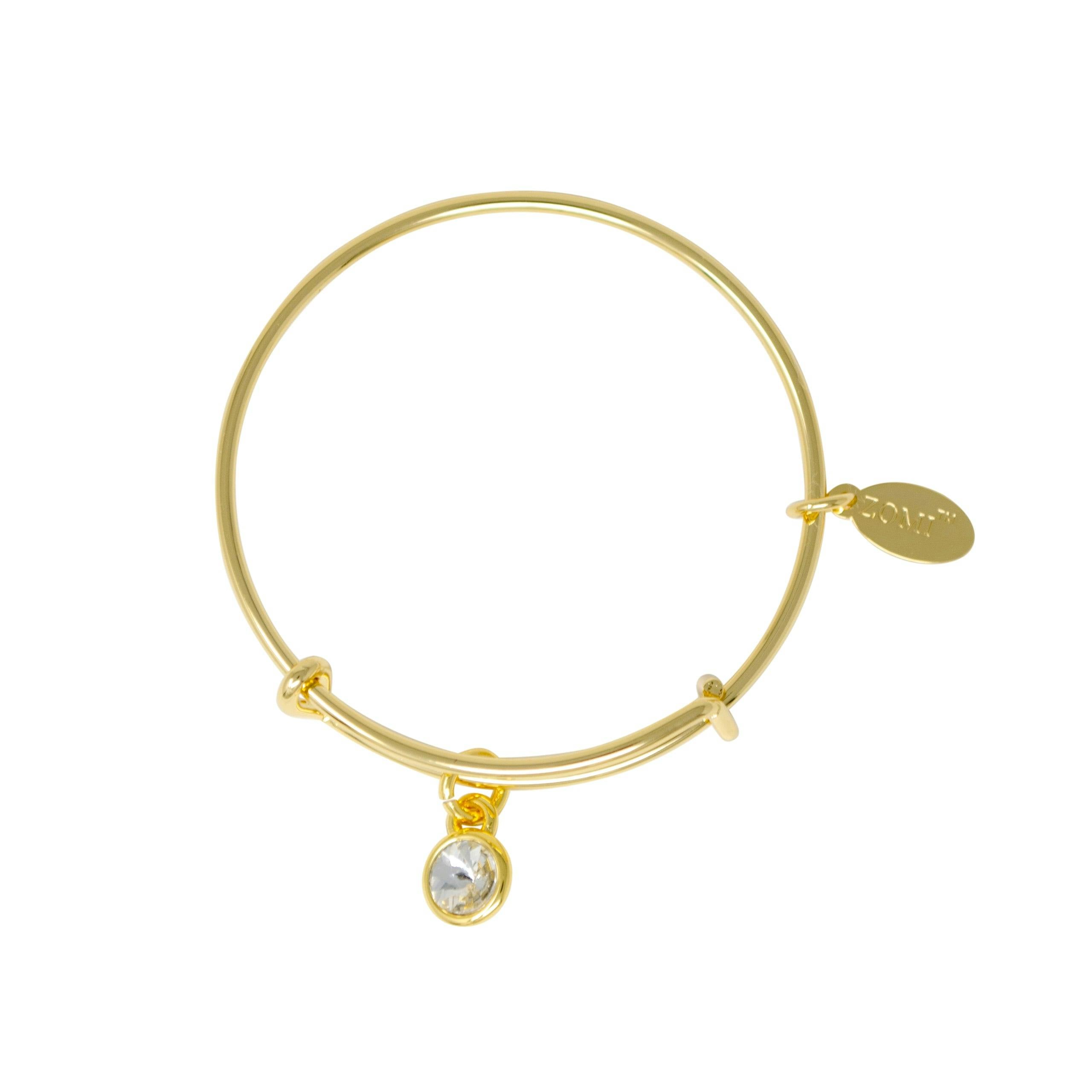 April Birthstone Bangle Bracelet