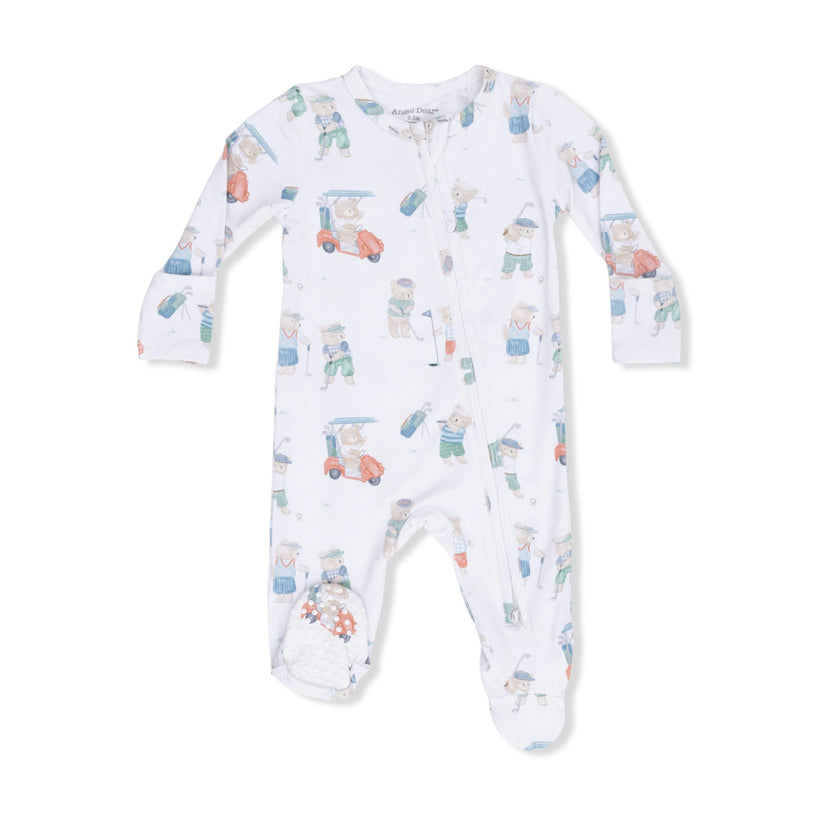 Golfing Teddy Bears - 2 Way Zipper Footie