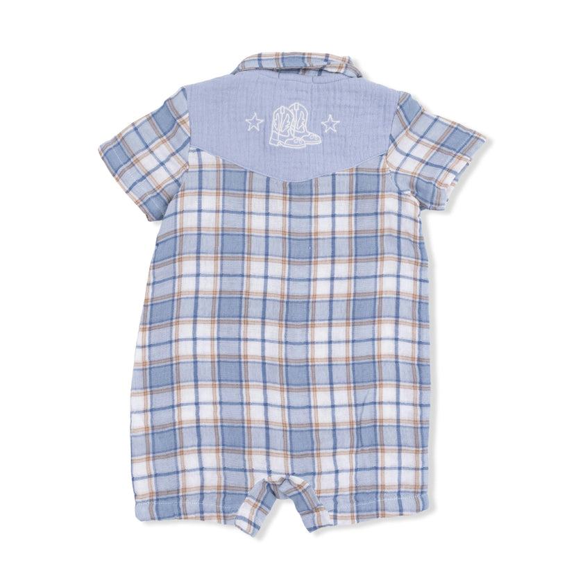 Western Boot Plaid - Western Pearl Snap Shortie