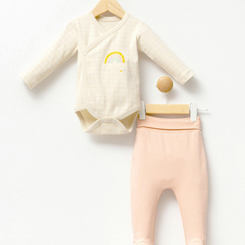 Peach Rainbow Bodysuit Outfit