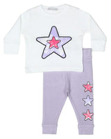 Baby Star Tie Dye Thermal Set - White