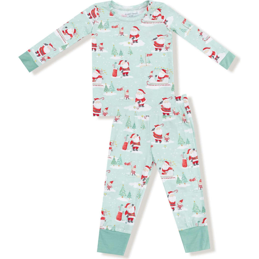 Golfing Santa and Elves - Long Sleeve Loungewear Set