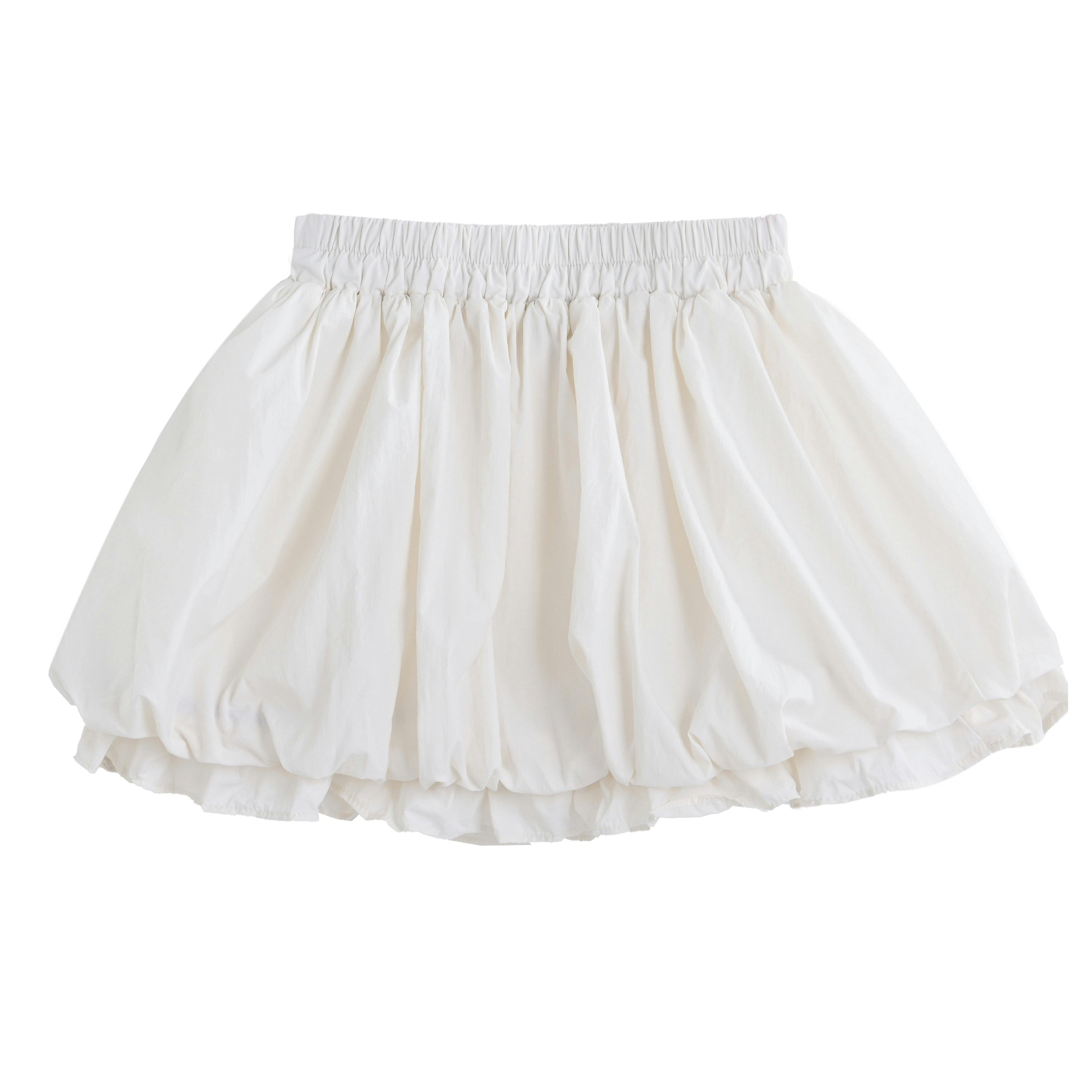White Lace-Trim Skirt Ensemble
