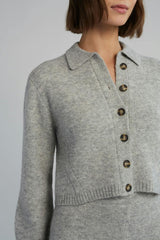 SADIE CARDI | PALE MELANGE GREY