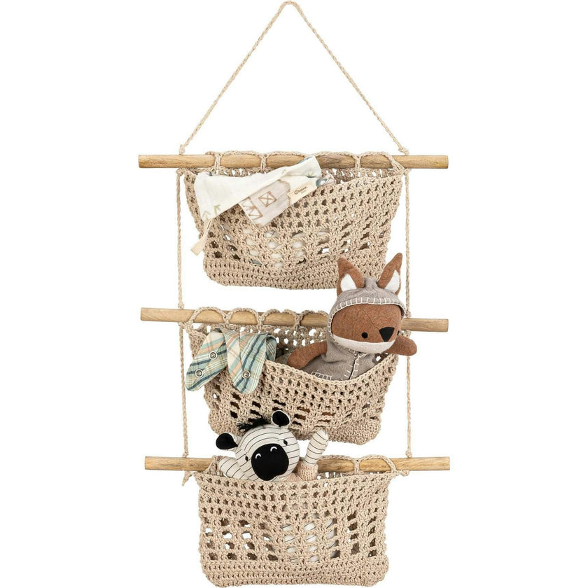 Charlie Farmhouse 3-Tier Toy Hanging Wall Storage Organizer