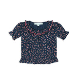 The Tiny Denver Top -  Daisy Ditsy Toss Navy