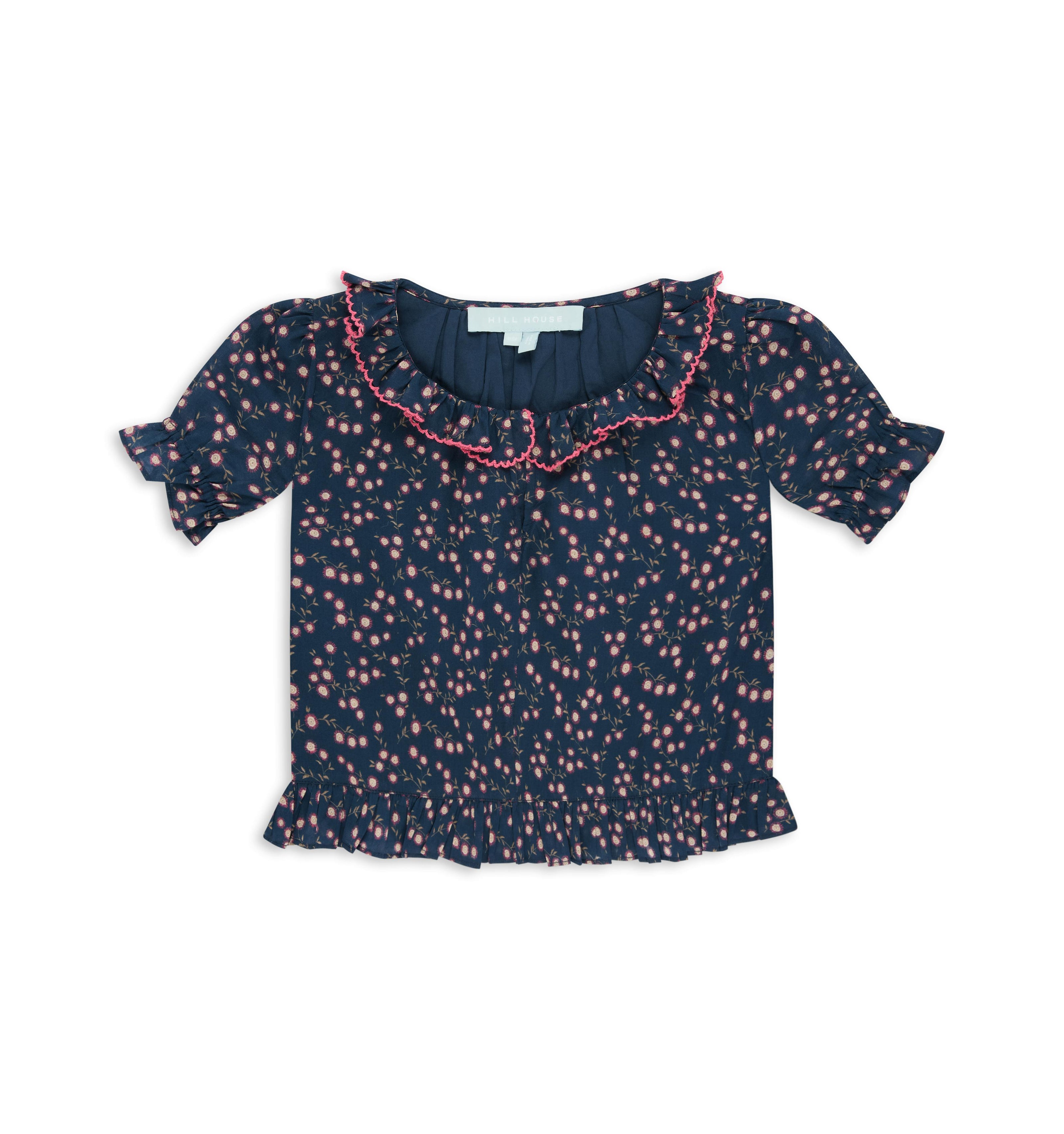 The Tiny Denver Top -  Daisy Ditsy Toss Navy