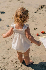 Embroidered Flutter Set in Ivory