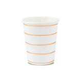 Rose Gold Frenchie Striped 9 oz Cups