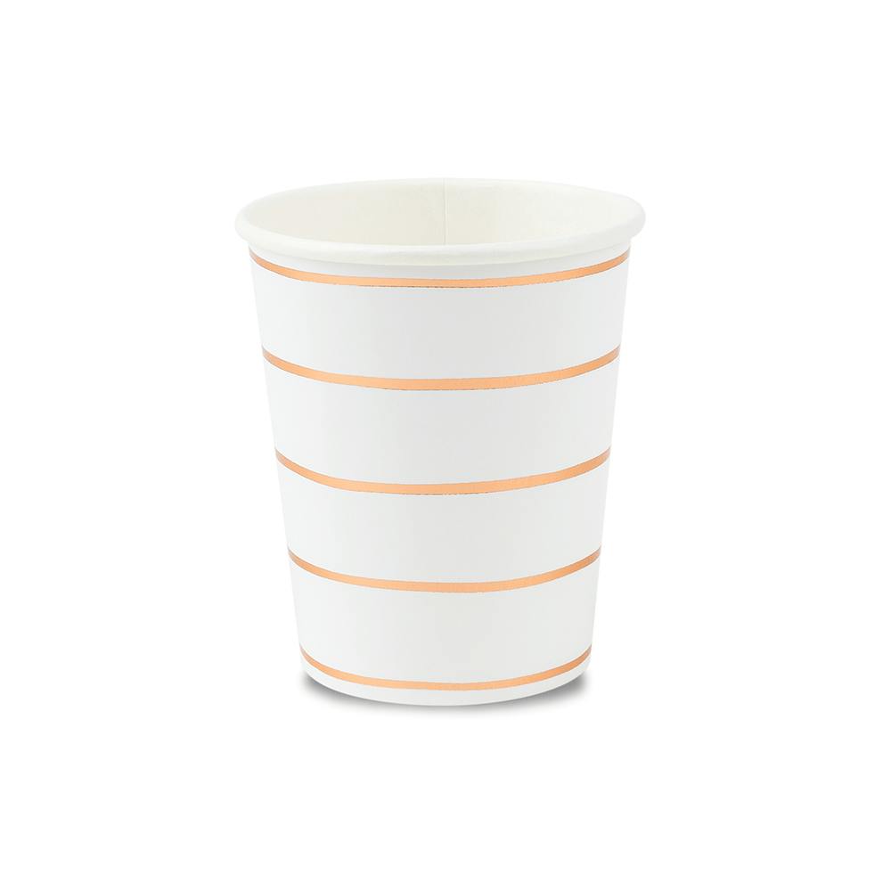 Rose Gold Frenchie Striped 9 oz Cups