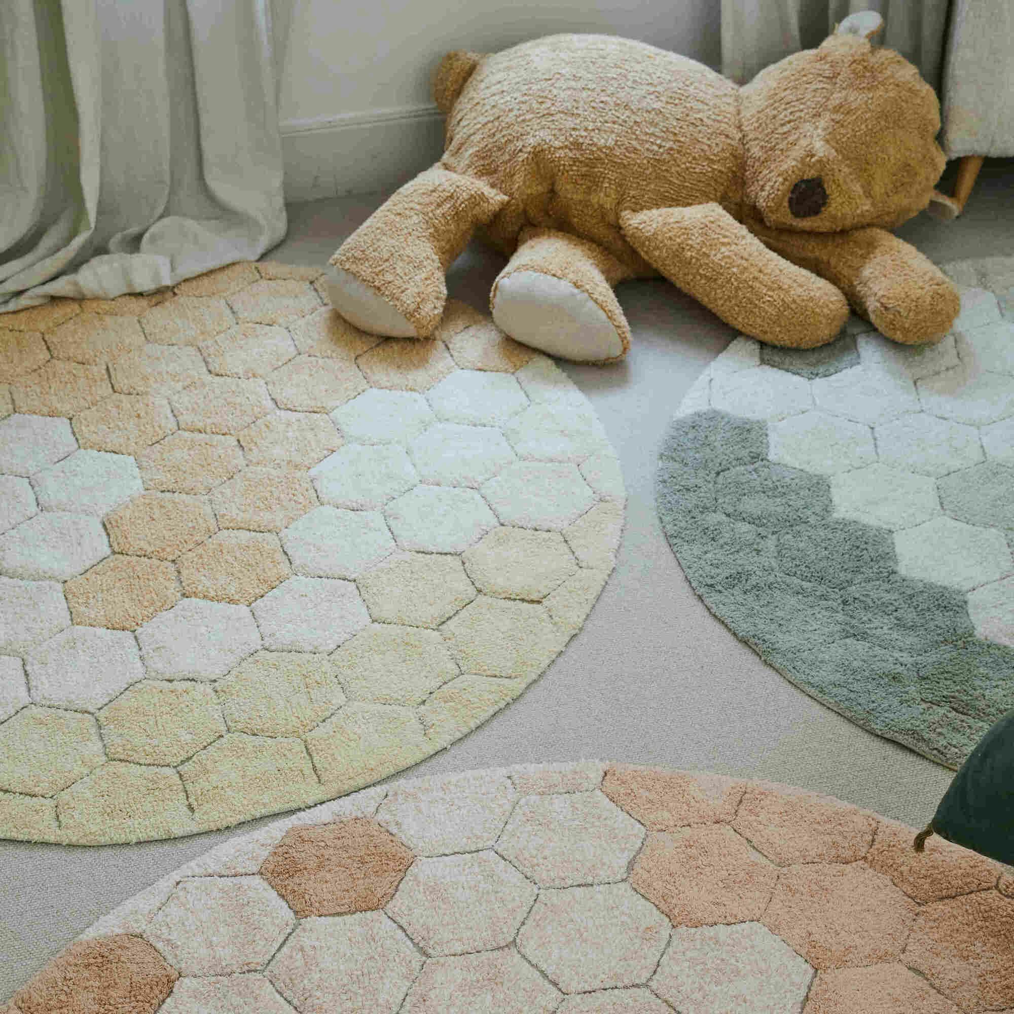 Washable Rug Round Honeycomb - 4' 7