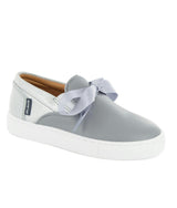 Leather & Lace Slip On Sneakers, Grey