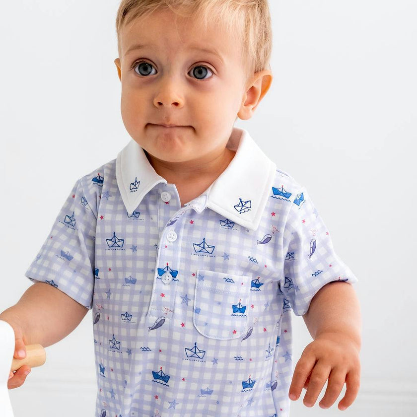Sailor Pima Cotton Short Romper