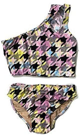 Girl's Two Piece One Shoulder Bathing Suit