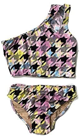Girl's Two Piece One Shoulder Bathing Suit