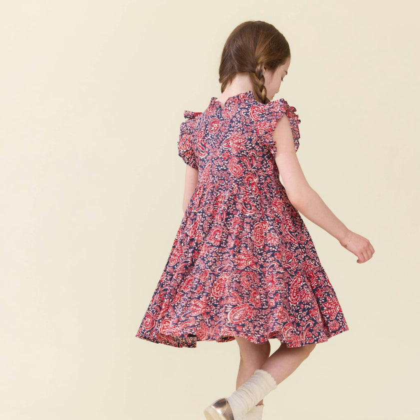 Girls Jennifer Dress - Paisley Vines