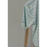 Athletic Polo in Stripe in Blue Jay