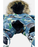 Baby One Piece Snowsuit Adapted For Car Seats Blue Bear Print