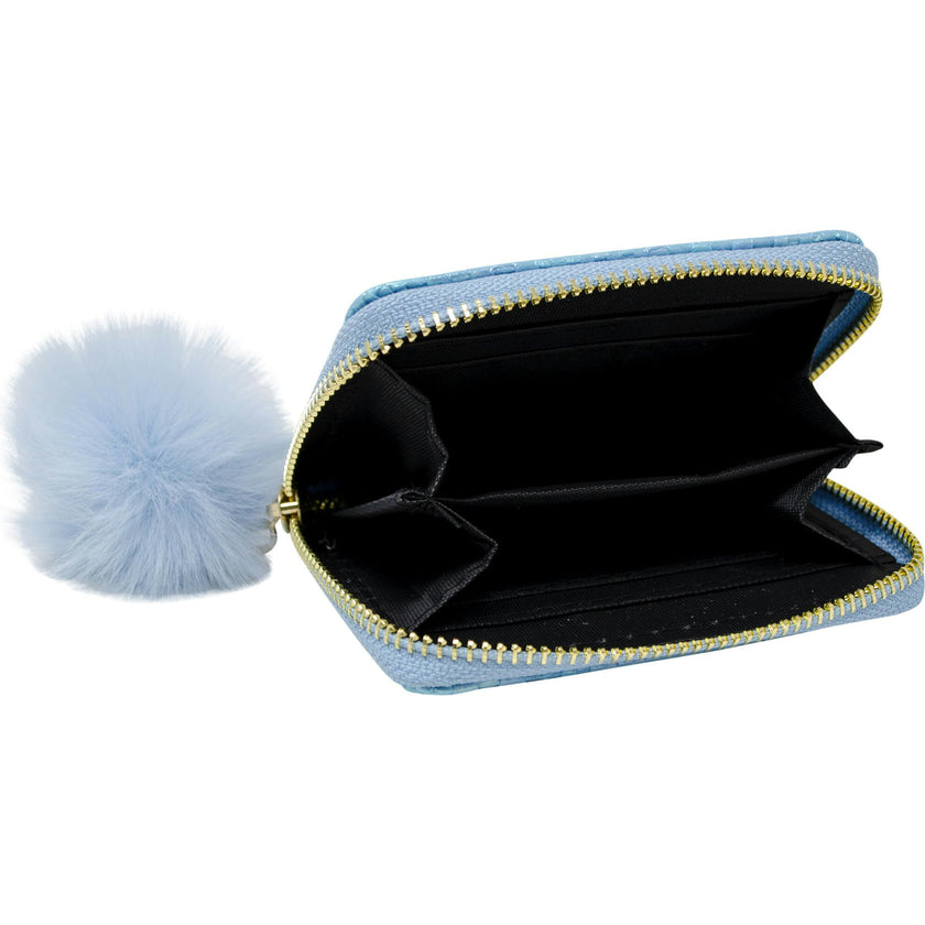Shiny Mermaid Scale Wallet With Removable Pom Pom