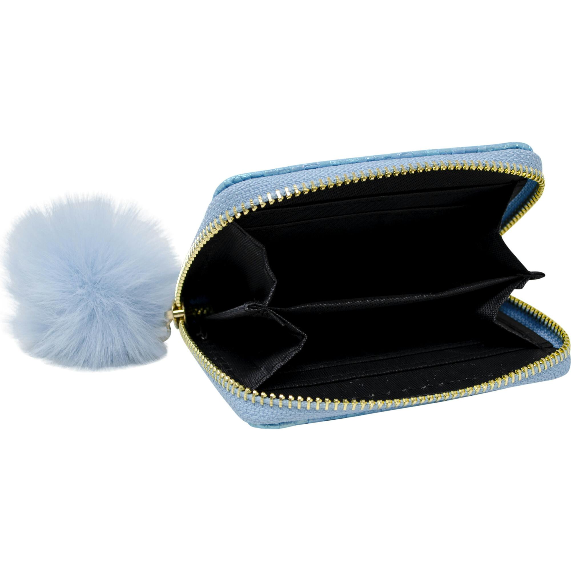 Shiny Mermaid Scale Wallet With Removable Pom Pom