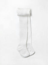 Baby Ribbed Tights in White