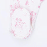 Puppy Toile Pink - 2 Way Ruffle Back Zipper Footie