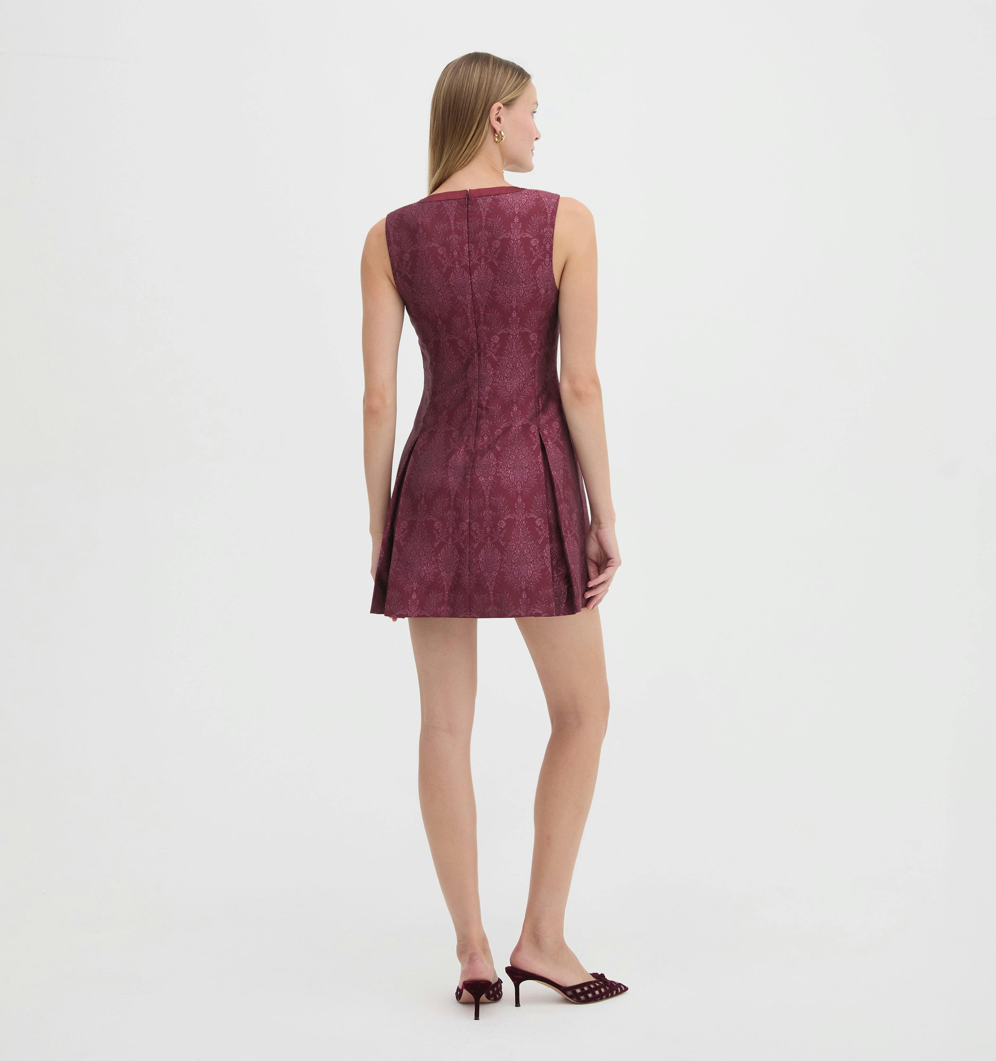 The Jadienne Dress - Plum Damask