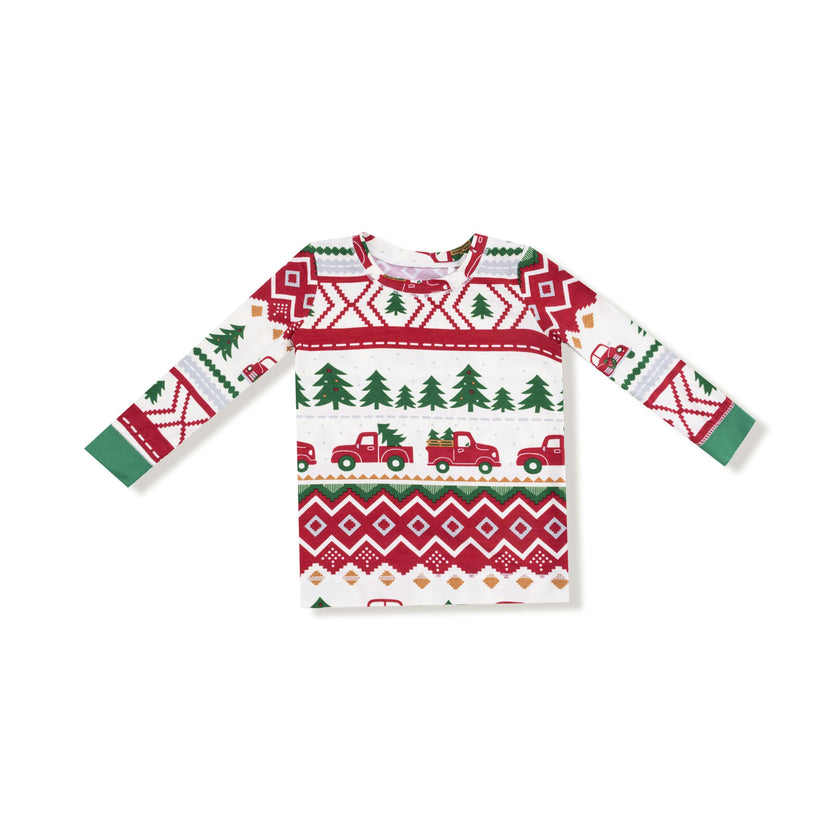Red Truck Fair Isle - Long Sleeve Loungewear Set