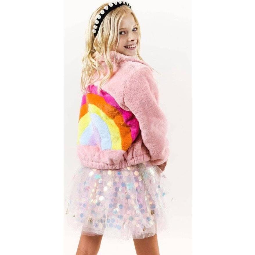 Rainbow Faux Fur Coat