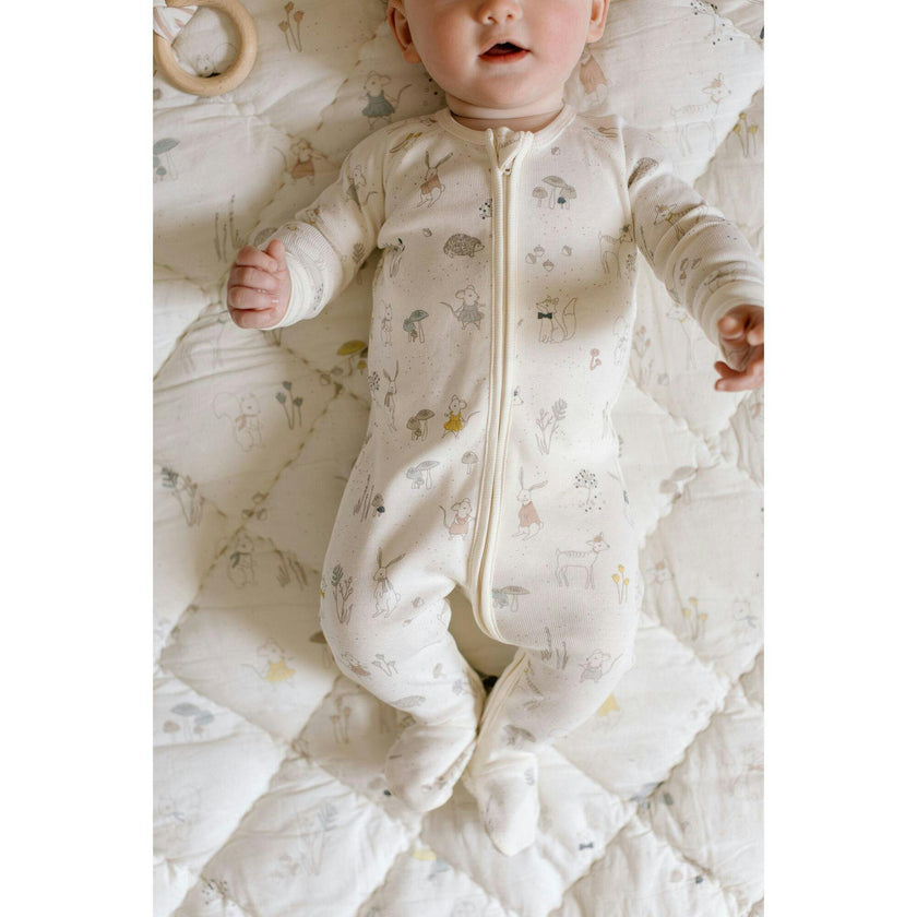 Ribbed Baby Sleeper, White