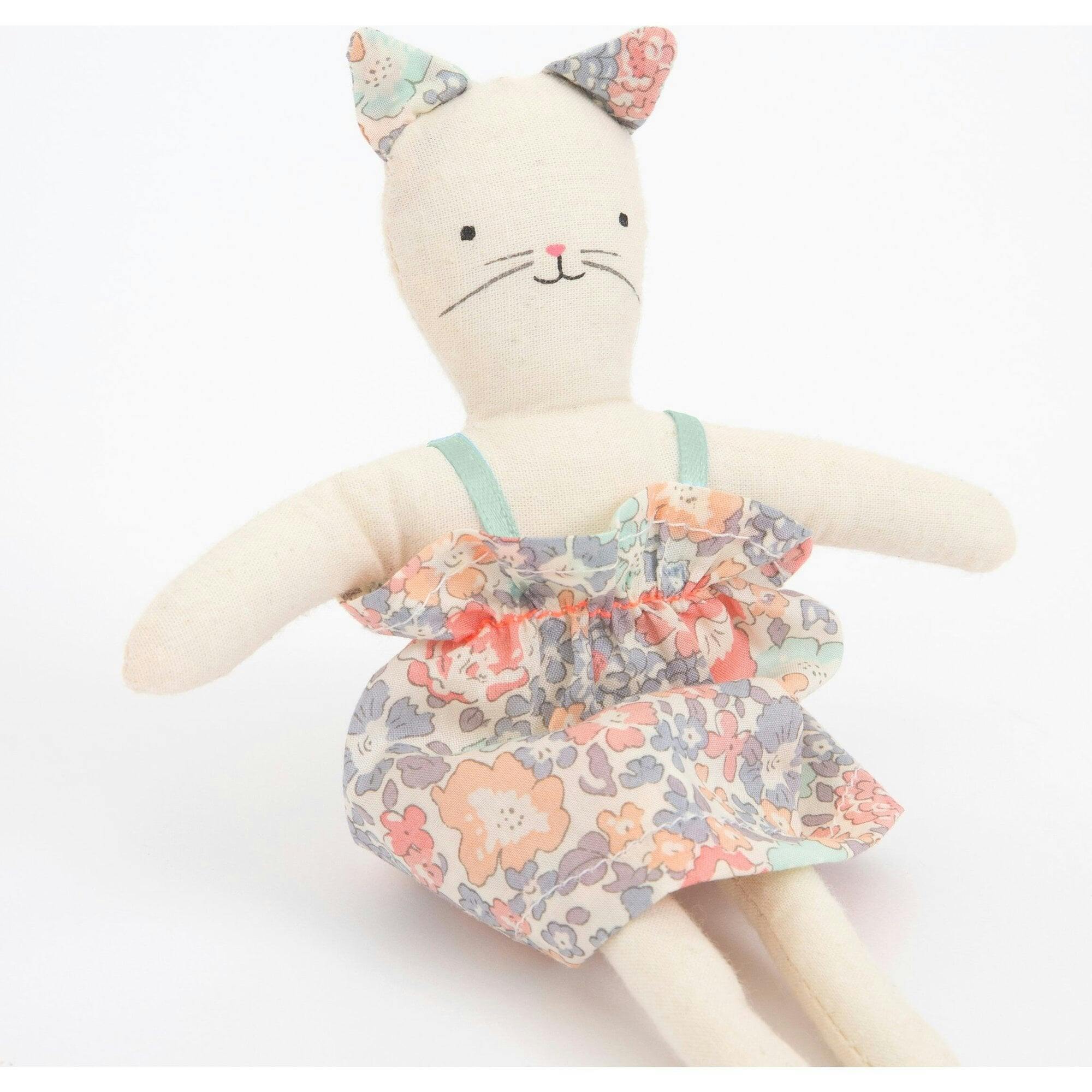 Floral Kitty Mini Suitcase Doll