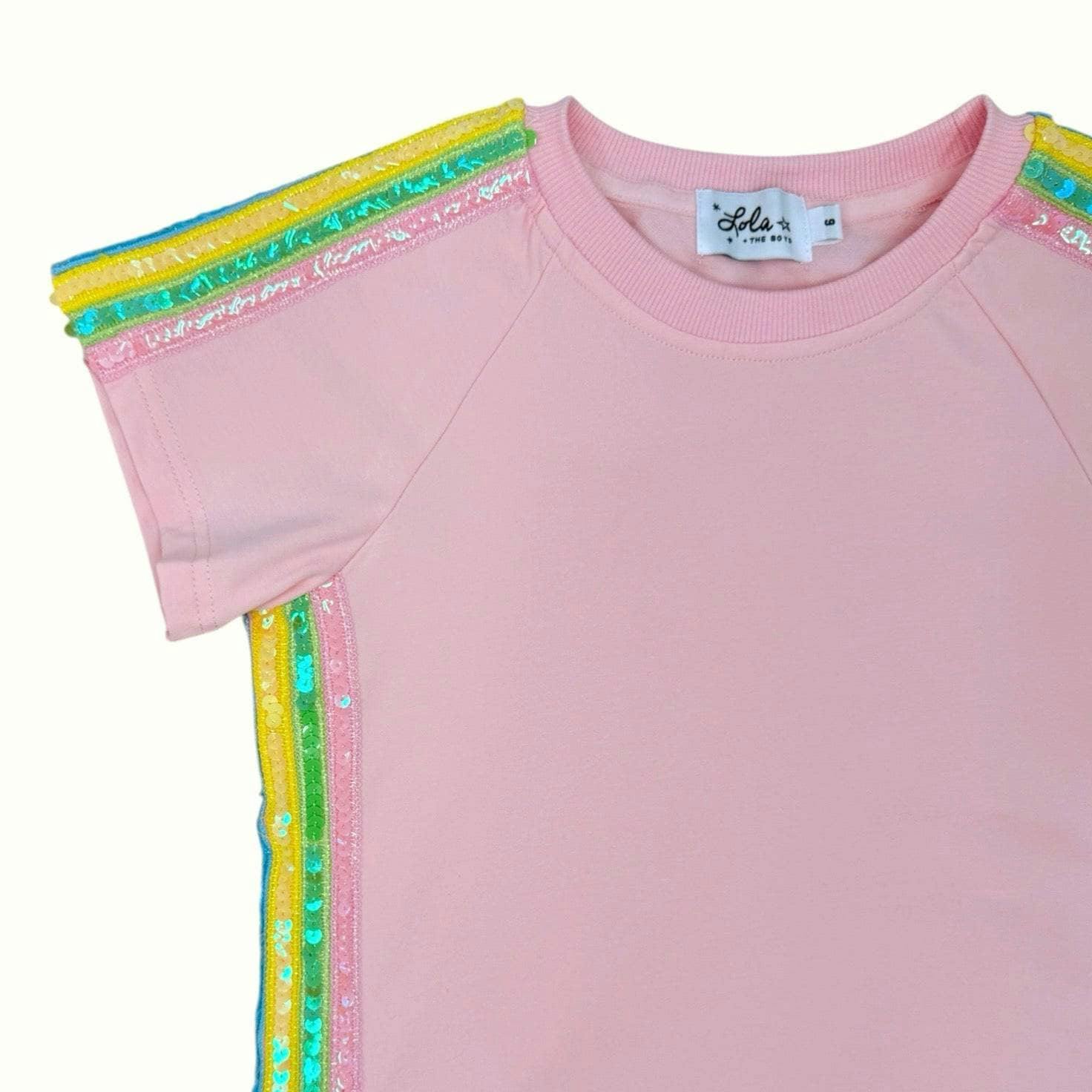 Pink Rainbow Stripe Short Set