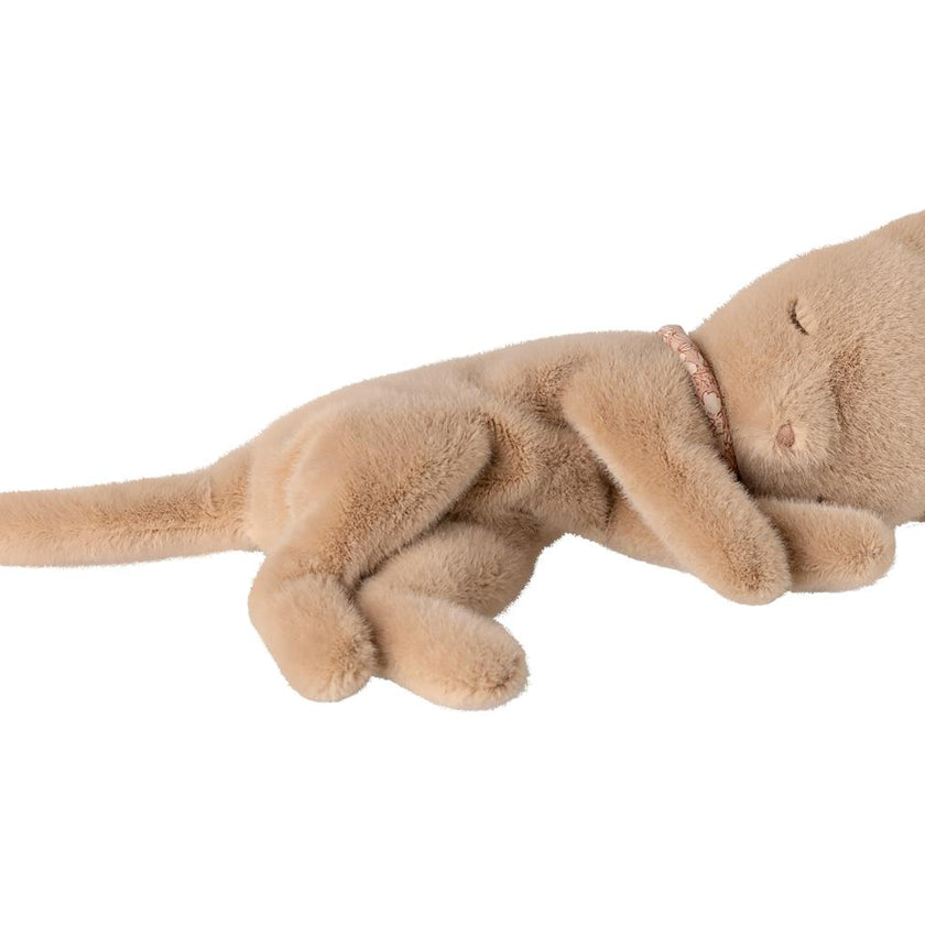 Sleeping kitten plush, Small - Cream peach