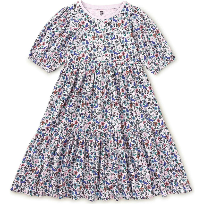 Flowy Tiered Midi Dress, Brown