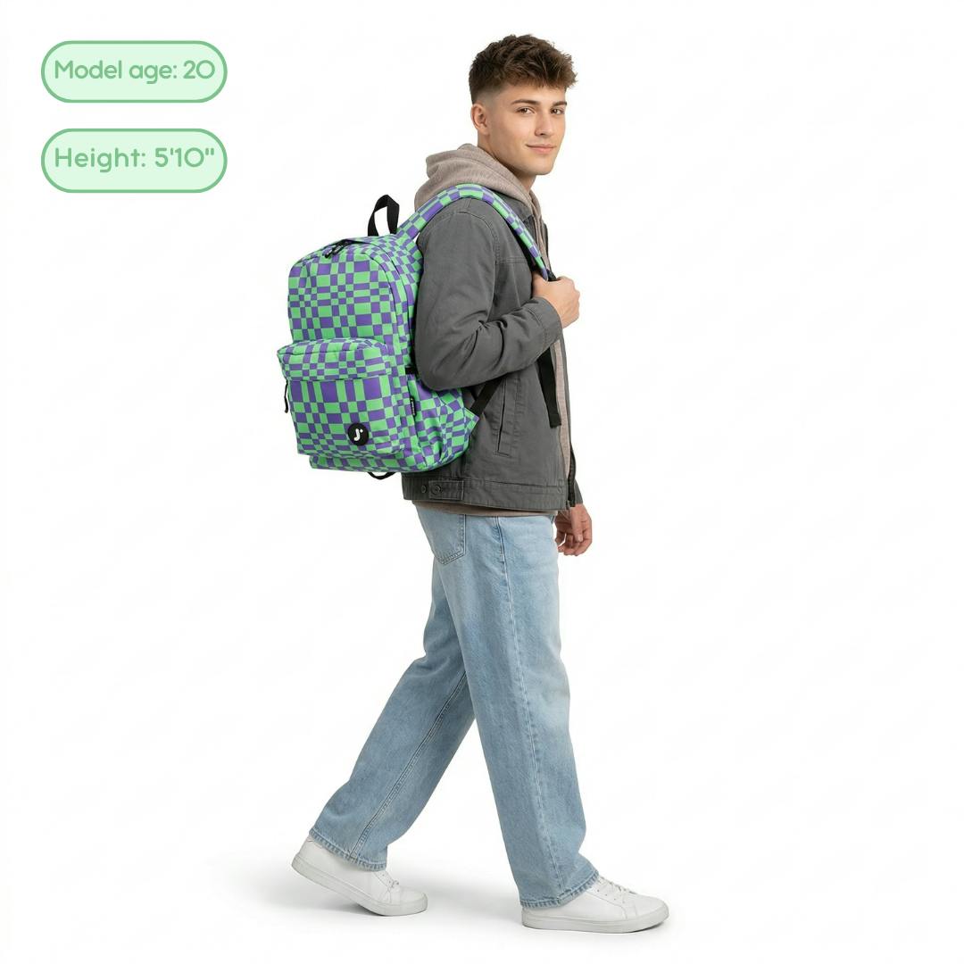Oz Daypack Backpack with Doodle Large Pencil Case in Wiggle Coral