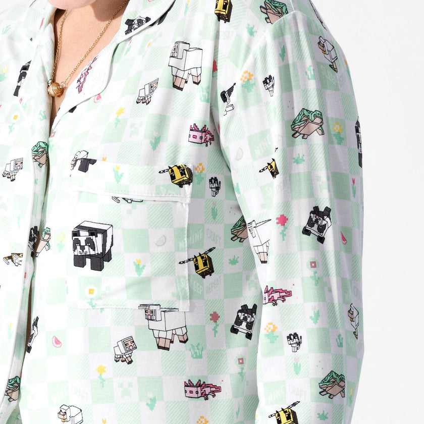 Minecraft: Sleep Repeat Bamboo Women's Pajama Set