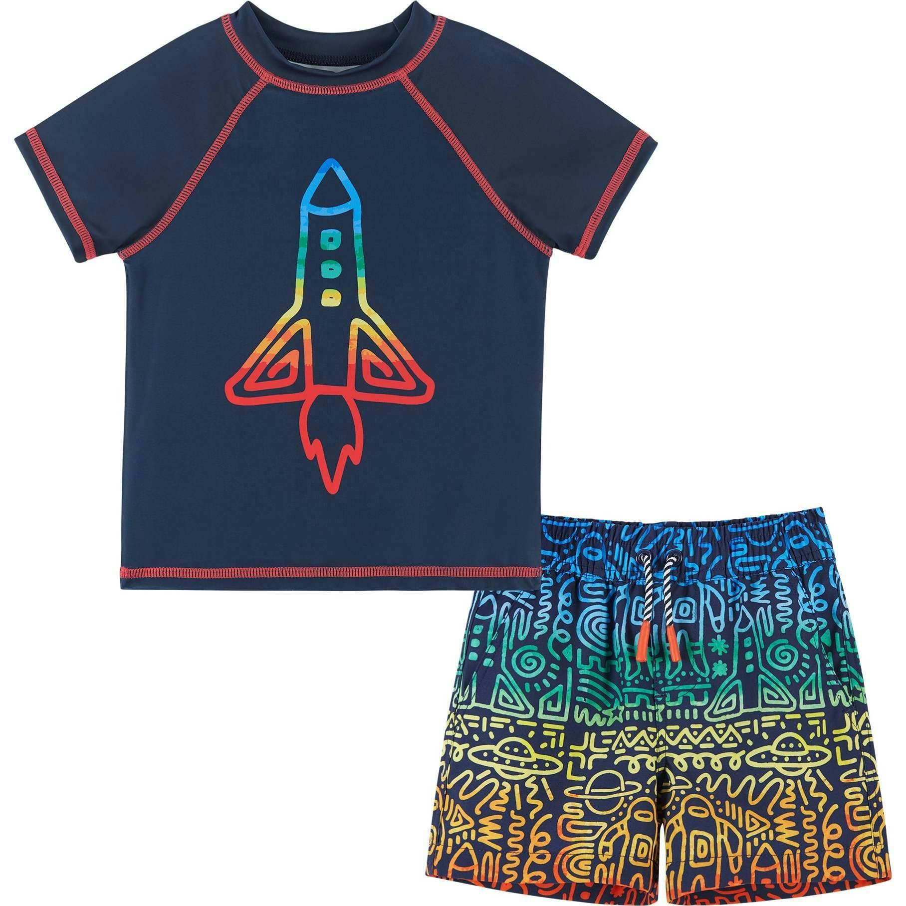 Short Sleeve Rocket Rashguard Swim Set