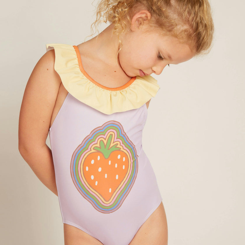 Recycled Strawberry Ruffle One Piece