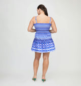 The Seraphina Mini Nap Dress - Blue Indigo Tilework