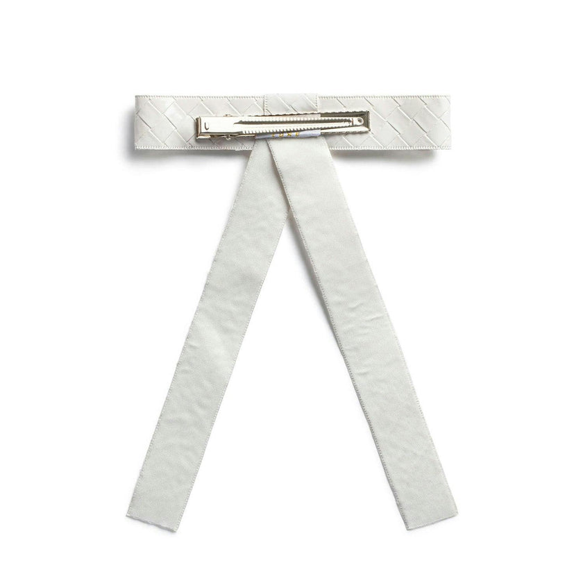 Halo Luxe Poppy Braided Woven Patent Clip - White