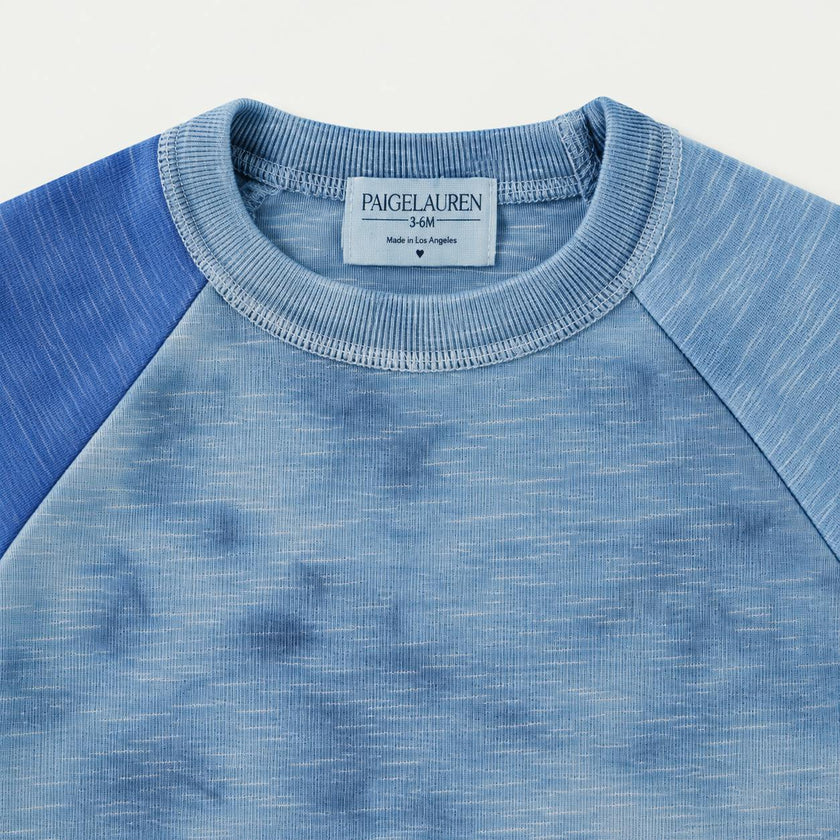 Garment Dyed Marble Slub Rib 3/4 Sleeve Raglan Tee + Jogger Set