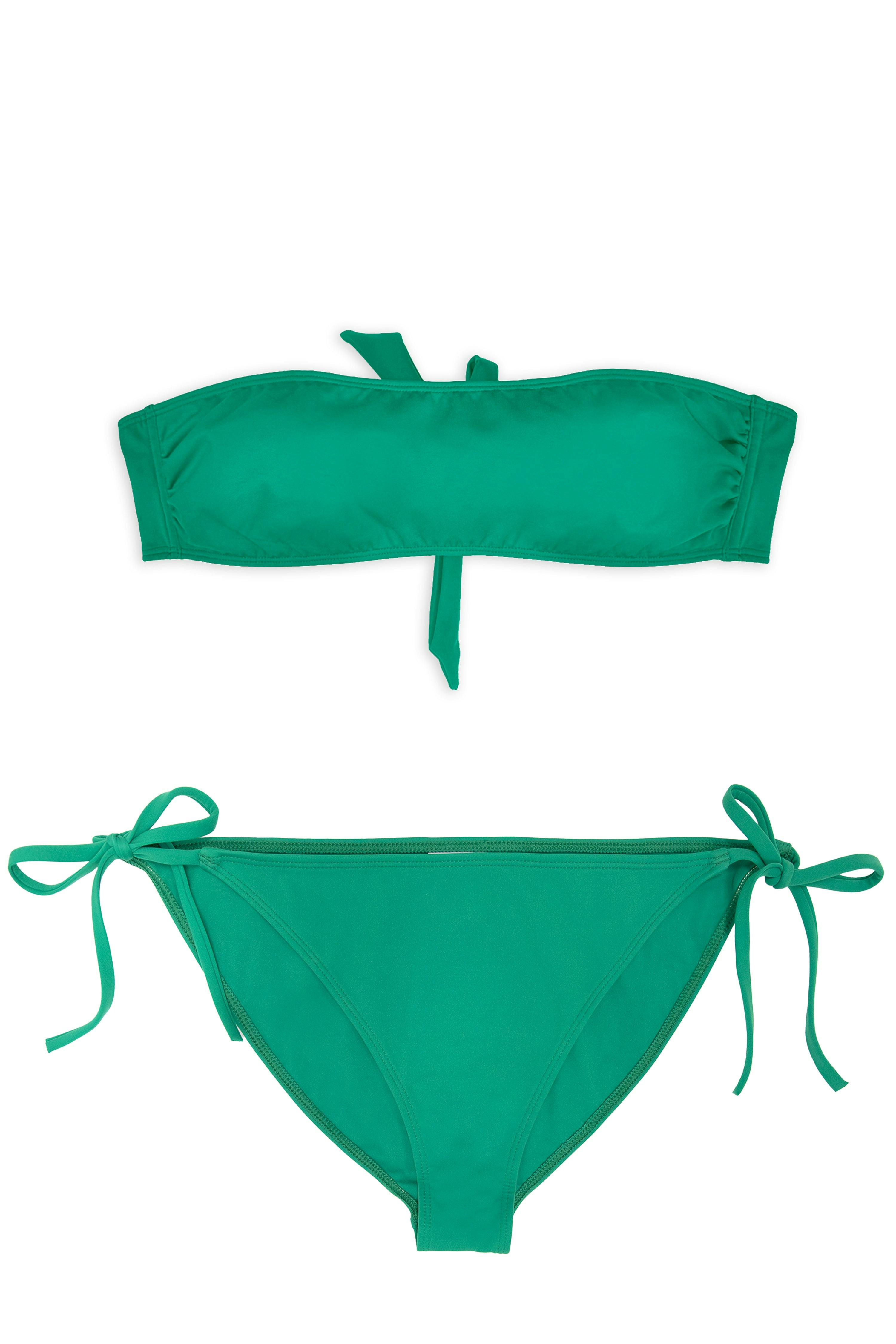 Teen Two-Piece Swimsuit, Tube Top & Bikini - Mangrove Green