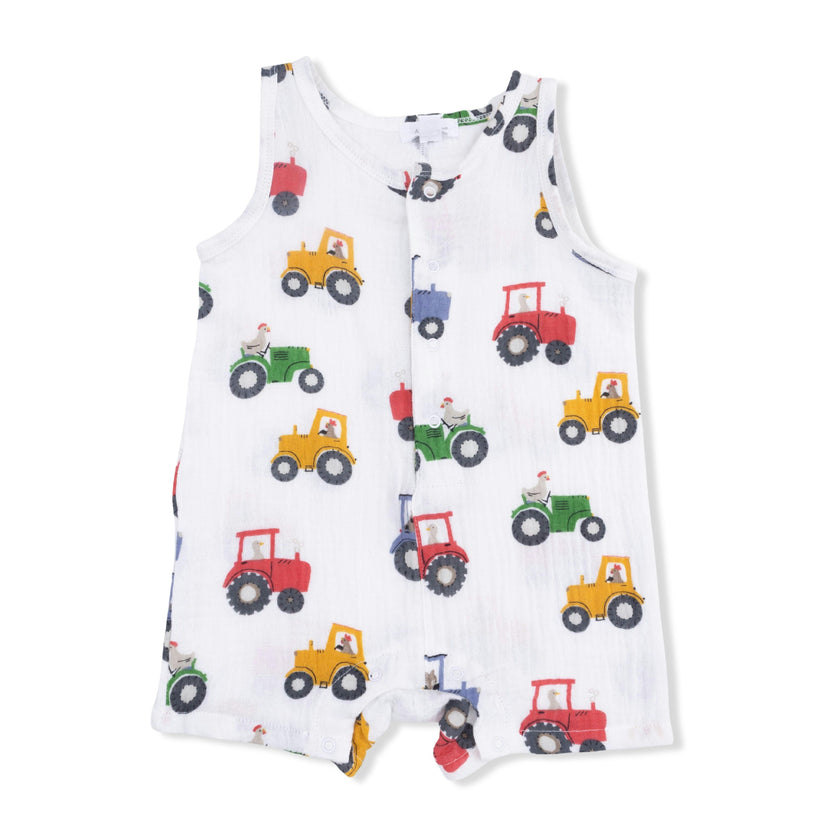 Tractor Friends - Sleeveless Shortie Romper